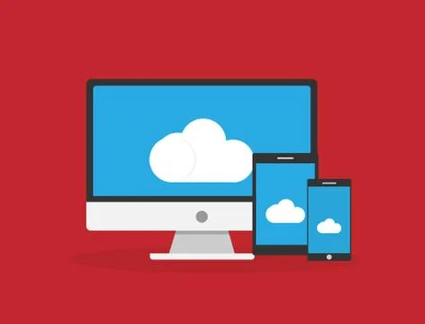 Cloud computing flat design modern vector illustration concept, Network cloud イラスト素材