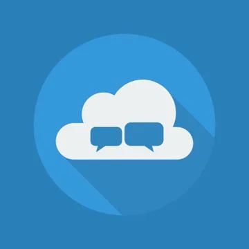Cloud Computing Flat Icon. Chat Illustrazione stock