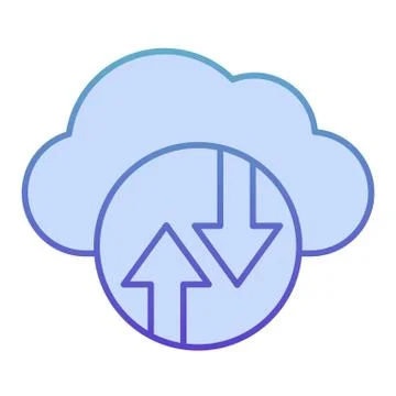 Cloud computing flat icon. Cloud hosting blue icons in trendy flat style. Data Illustrazione stock