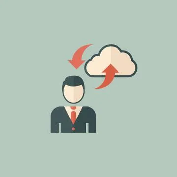 Cloud Computing Flat Icon Illustrazione stock