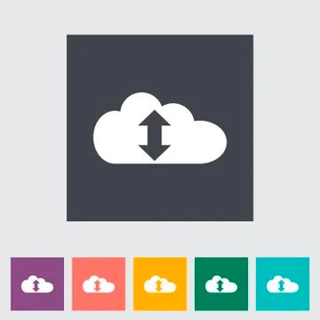 Cloud computing flat icon Stock Illustration