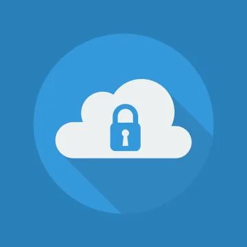 Cloud Computing Flat Icon. Security Stock Illustration