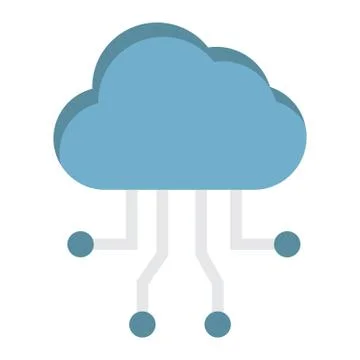 Cloud computing flat icon, seo and development Illustrazione stock