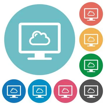Cloud computing flat round icons Illustrazione stock