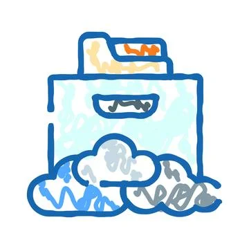 Cloud computing folder accessing digital data storage Stockillustratie