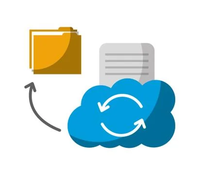 Cloud computing with folder and document Stock Illustration