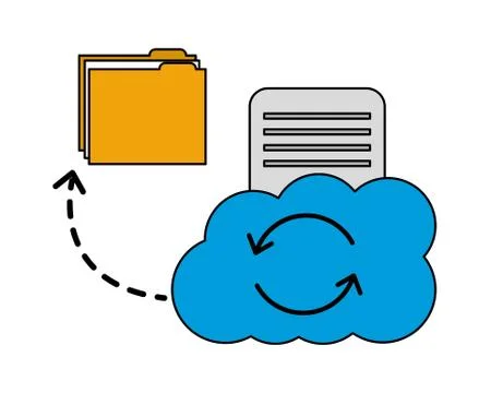 Cloud computing with folder and document Stock Illustration