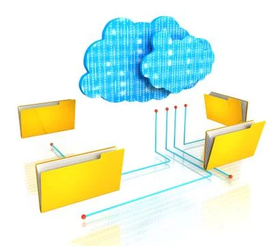 Cloud computing folder diagram organization files Illustrazione stock