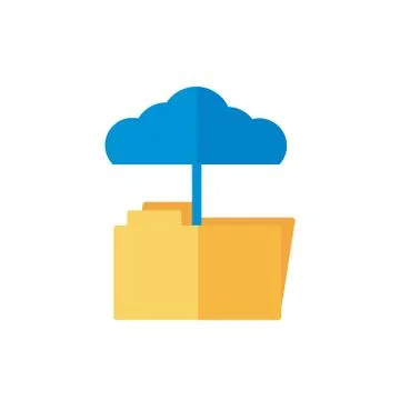 Cloud computing with folder flat style 库存插图