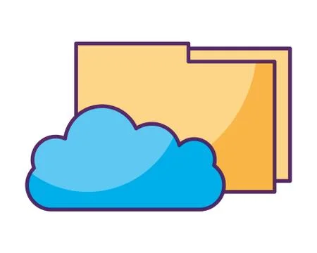Cloud computing folder information data storage Stock Illustration
