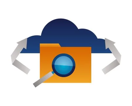Cloud computing folder transfer analysis 스톡 일러스트