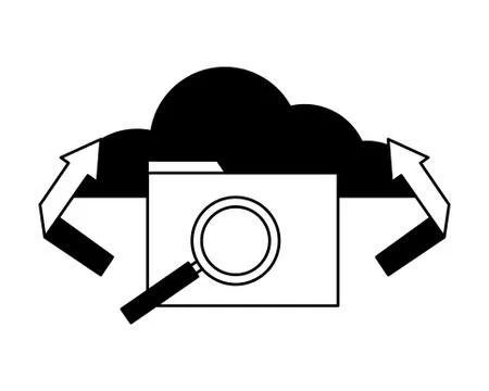 Cloud computing folder transfer analysis 스톡 일러스트