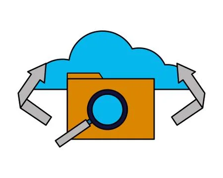 Cloud computing folder transfer analysis 스톡 일러스트