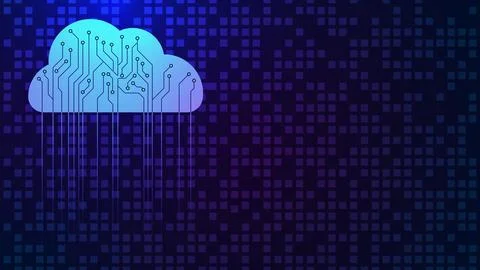 Cloud computing with futuristic circuit board Stock Illustration