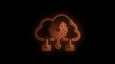 Cloud computing with gear icon representing data processing and network Video stock 322961461