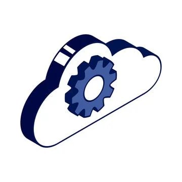 Cloud computing with gear Stock Illustration