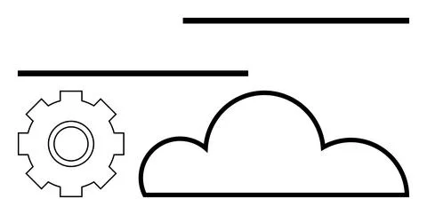 Cloud Computing with Gear Symbol Data Management and Technology Concepts Stockillustratie