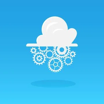 Cloud computing with gears 스톡 일러스트