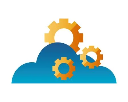 Cloud computing gears technology Stock Illustration