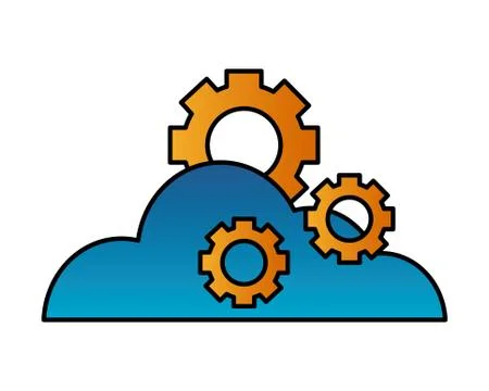 Cloud computing gears technology Stock Illustration