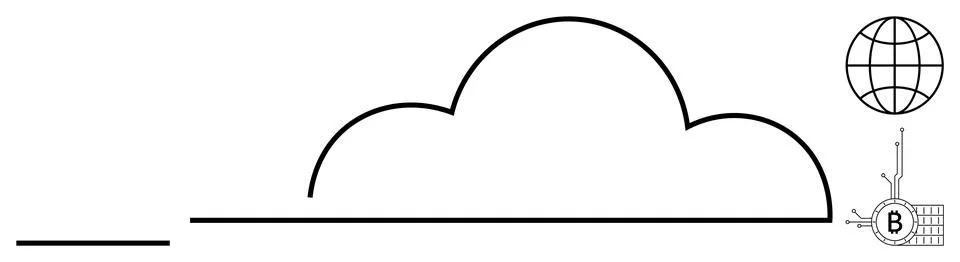 Cloud Computing with Global Connectivity and Data Storage Concept Stock Illustration