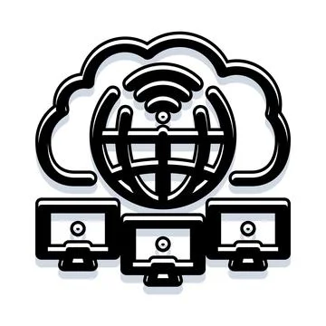 Cloud computing global network connectivity concept イラスト素材