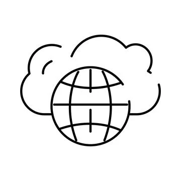 Cloud computing global network internet technology concept Illustrazione stock