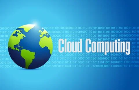 Cloud computing globe sign Illustrazione stock