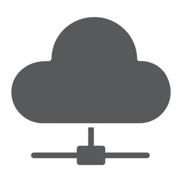 Cloud computing glyph icon, data and analytics イラスト素材
