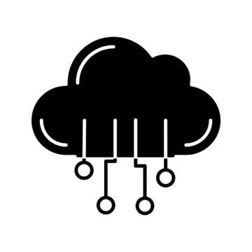 Cloud computing glyph icon Illustrazione stock