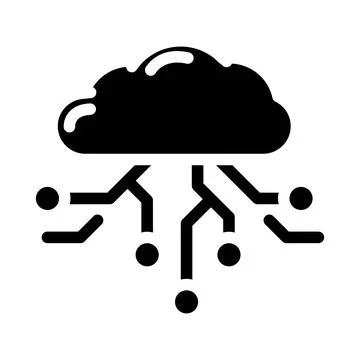 Cloud computing glyph icon vector illustration Stockillustratie