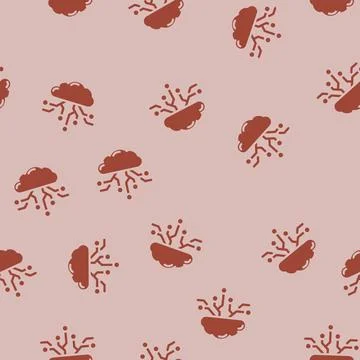 Cloud computing glyph vector seamless pattern Stock Illustration