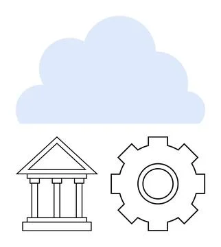 Cloud computing, government services, data management, digital transformation Stock Illustration