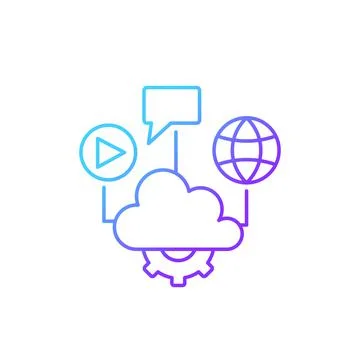 Cloud computing gradient linear vector icon Illustrazione stock