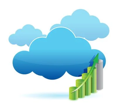 Cloud computing graph illustration design over white Stockillustratie