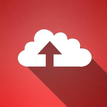 Cloud computing, graphic and arrow with upload icon for data, information Ilustração Stock