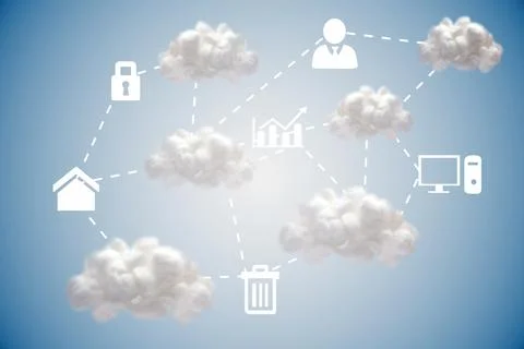 Cloud computing graphic with icons Foto stock