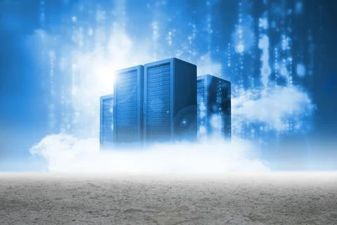 Cloud computing graphic with server 写真素材