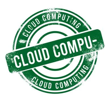 Cloud computing - green round grunge button, stamp 스톡 사진