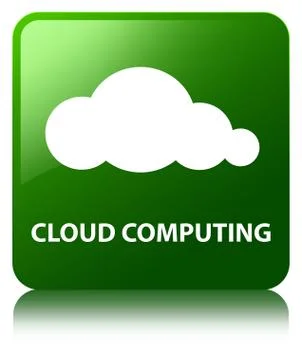 Cloud computing green square button Stock Illustration
