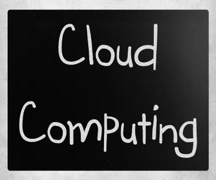 "cloud computing" handwritten with white chalk on a blackboard イラスト素材