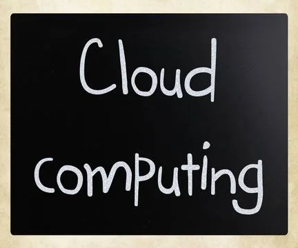 Cloud computing handwritten with white chalk on a blackboard Cloud computi... Stock Photos