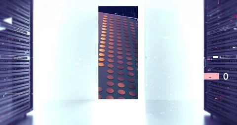 Cloud computing hardware with servers and central AI processing unit. Stock Footage 332283369