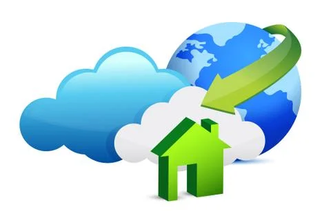 Cloud computing home arrival illustration design イラスト素材