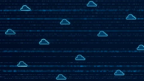 Cloud computing, horizontal data transfer, blockchain, bit and byte, big data Vídeo Stock 301901759