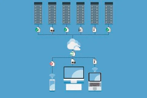 Cloud Computing Hosting Concept Stock Illustration