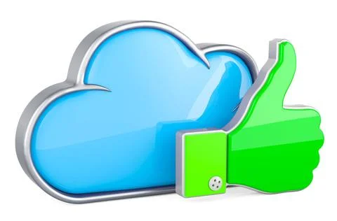 Cloud computing with like icon. 3D rendering Cloud computing with like ico... Stock Photos