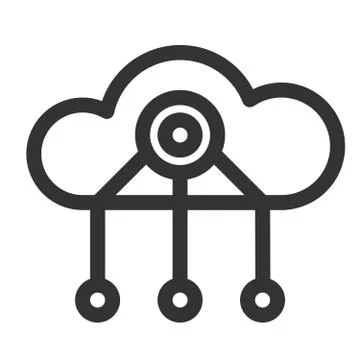 Cloud computing icon. Artificial intelligence concept. Vector Stock Illustration
