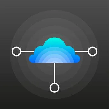 Cloud computing icon on black background. Vector illustration. Stock Illustration