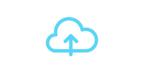 Cloud Computing icon blue clouds and up and down arrows Concept of storing .. Video stock 256216418